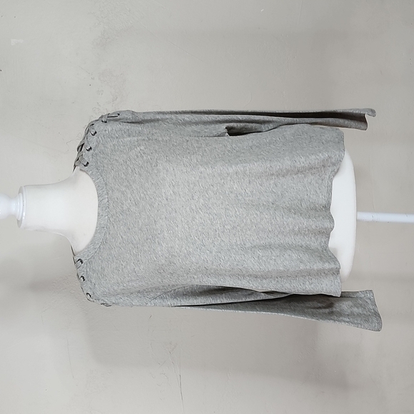 Enza Costa Lace Up Shoulder Cashmere Long Sleeve Top Size Medium - Picture 1 of 17